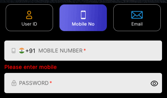 Login Through Mobile Number
